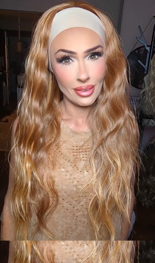 Headband Wig Copper Ombre