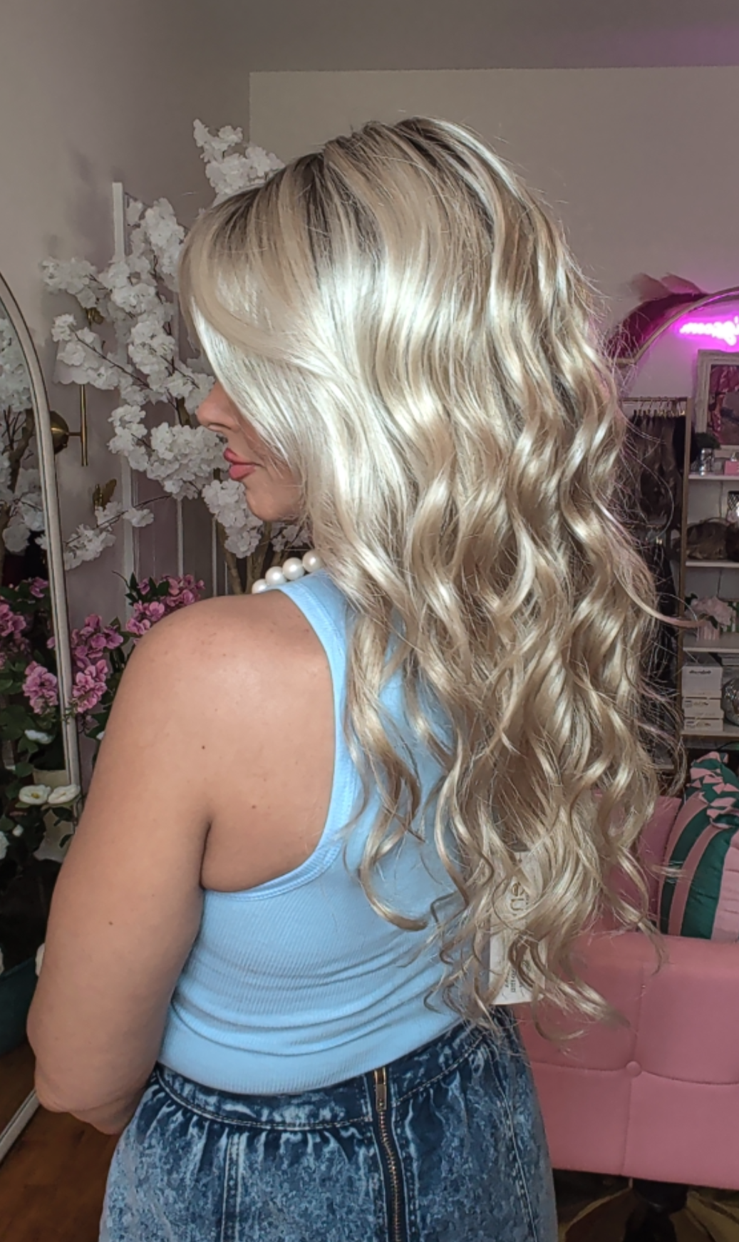 Brianna | Hand-tied | Swiss Lace | Platinum Shadow| Envy | Open Box