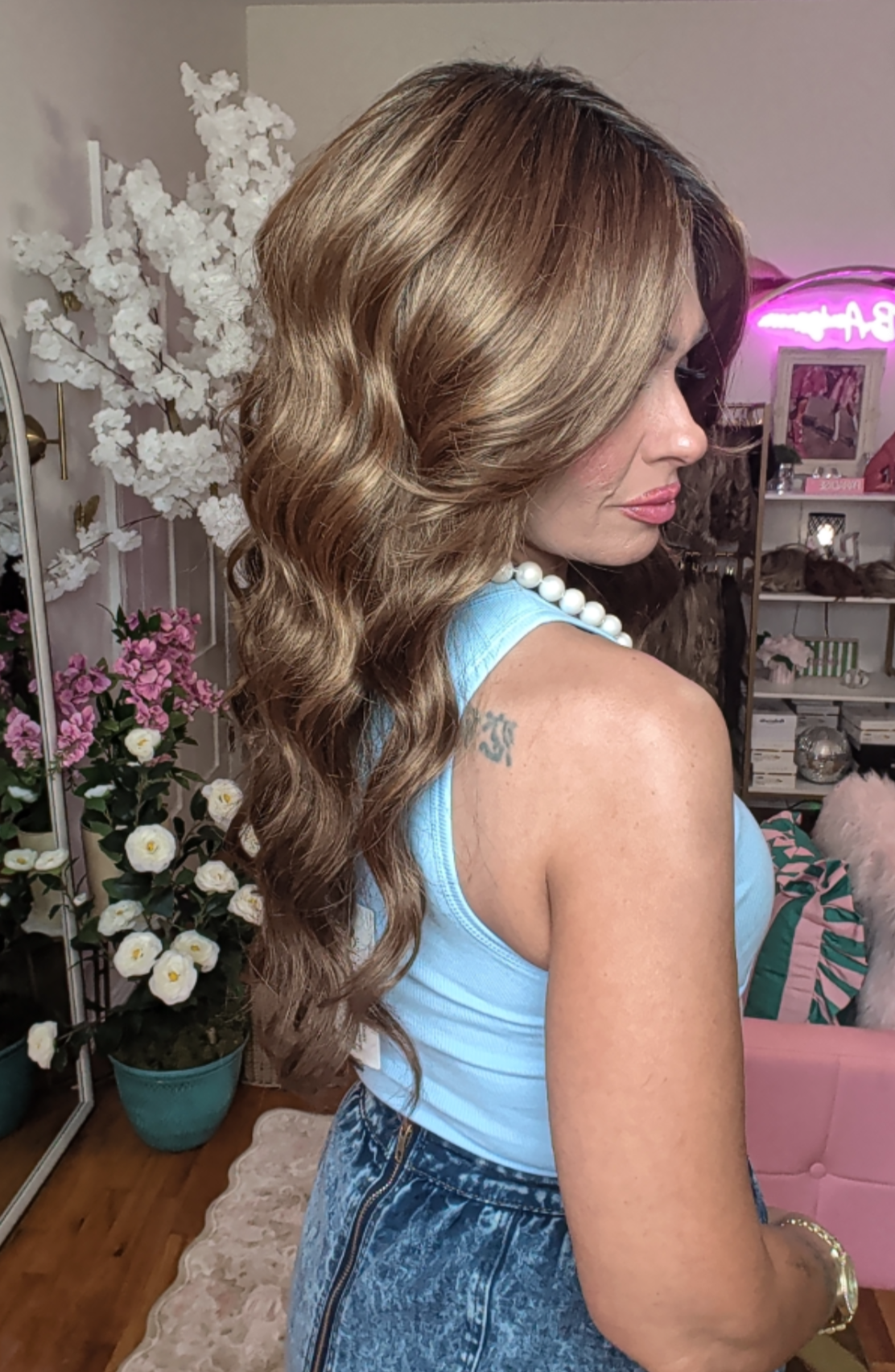 Brianna | Hand-tied | Swiss Lace | Cinnamon Toffee | Envy | Open Box